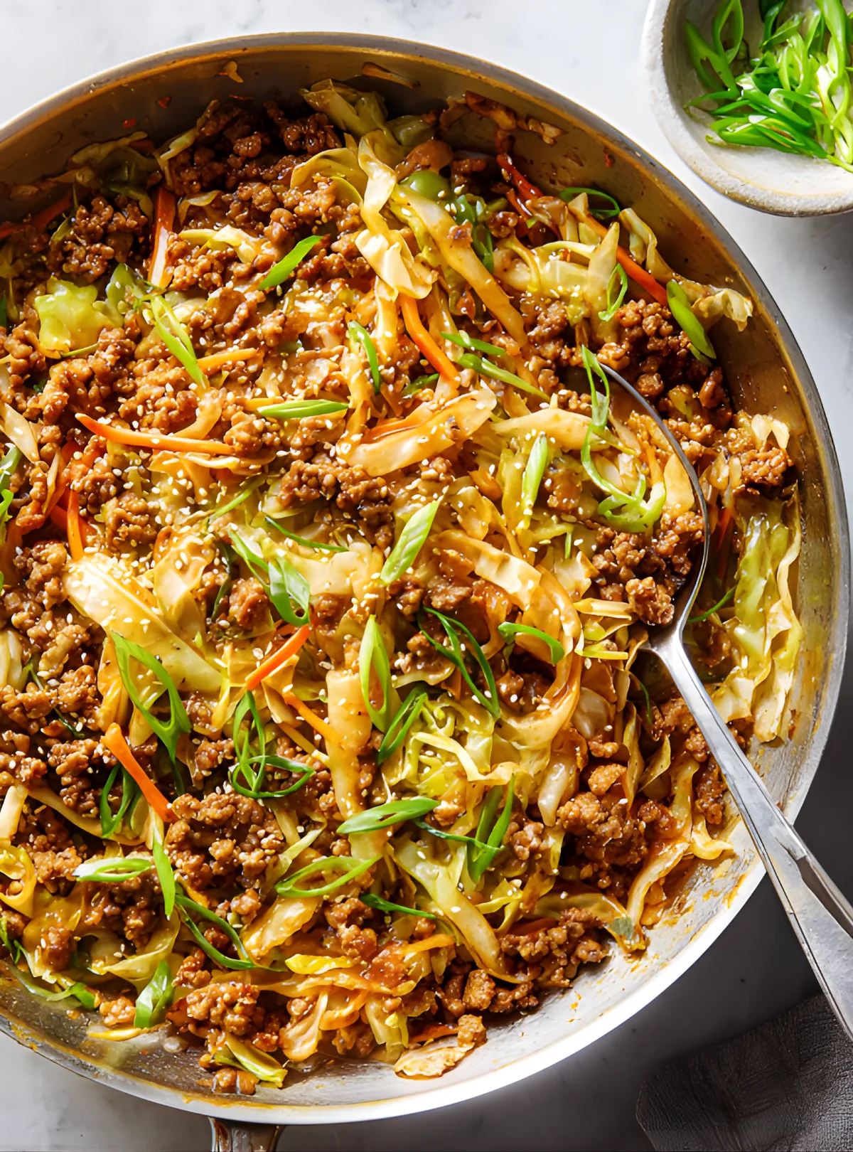 Plated egg roll bowl