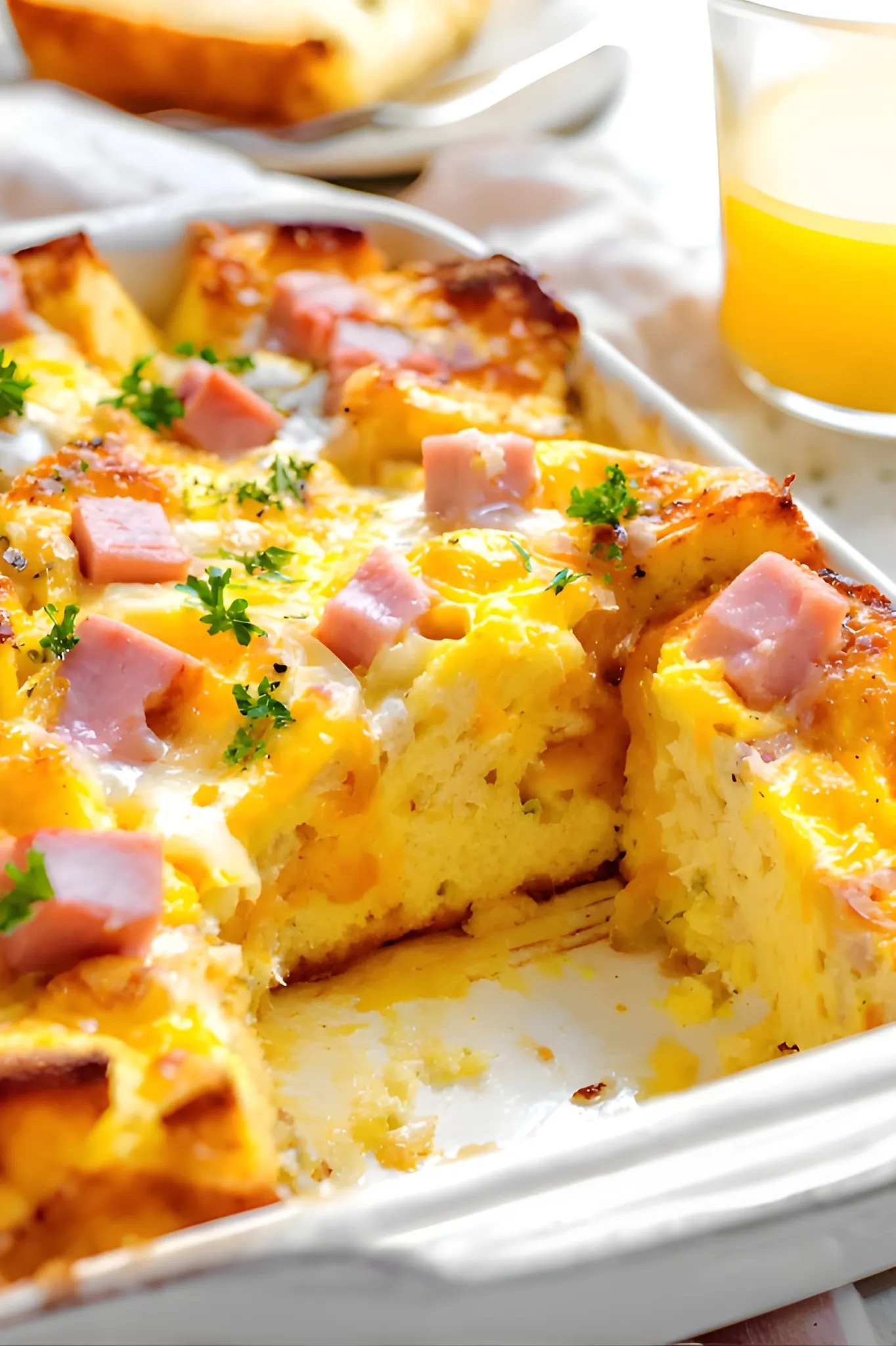 Ham cheese breakfast bake