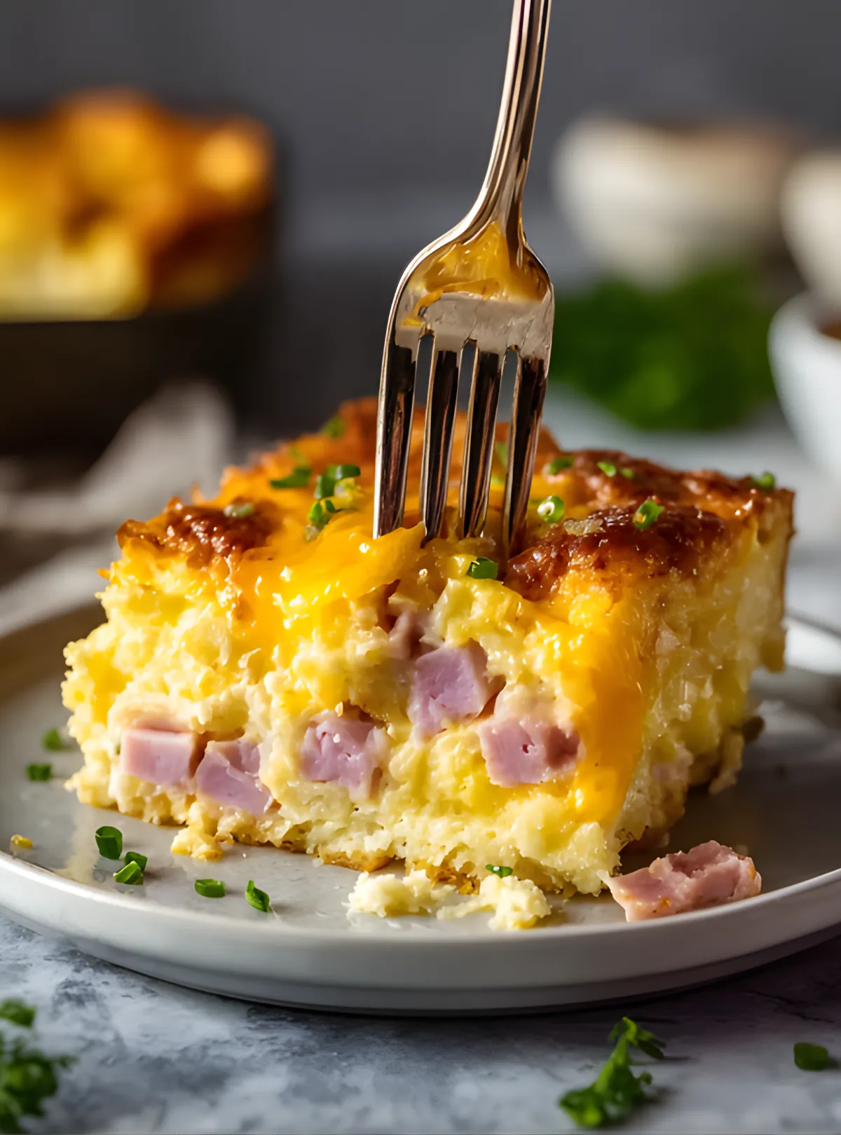 Ham egg casserole slice