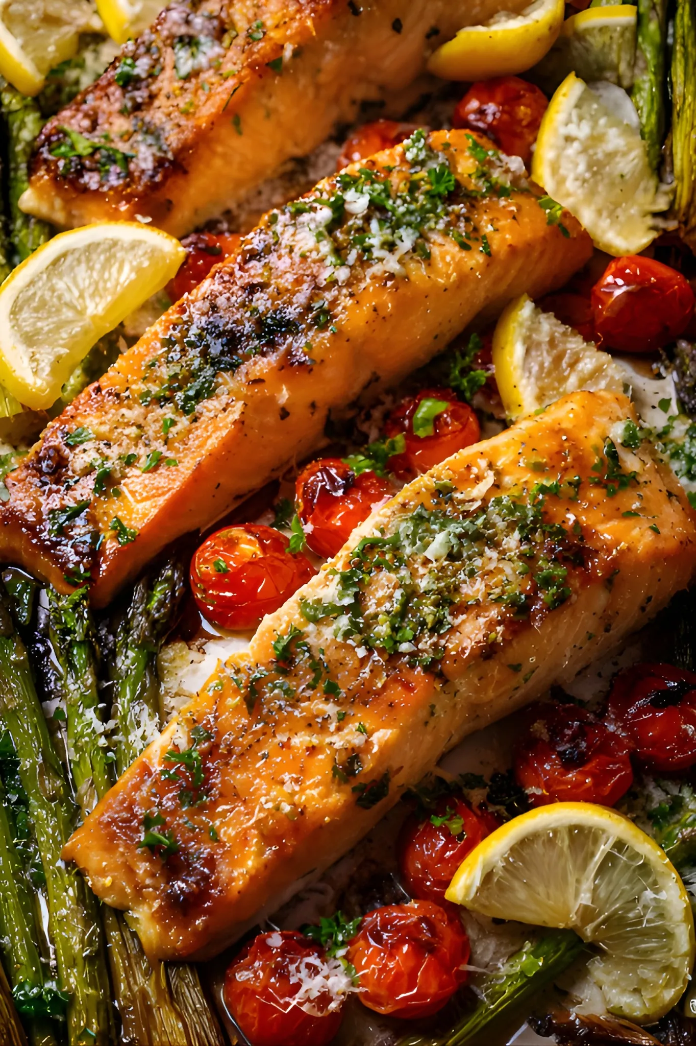 Lemon garlic salmon tray