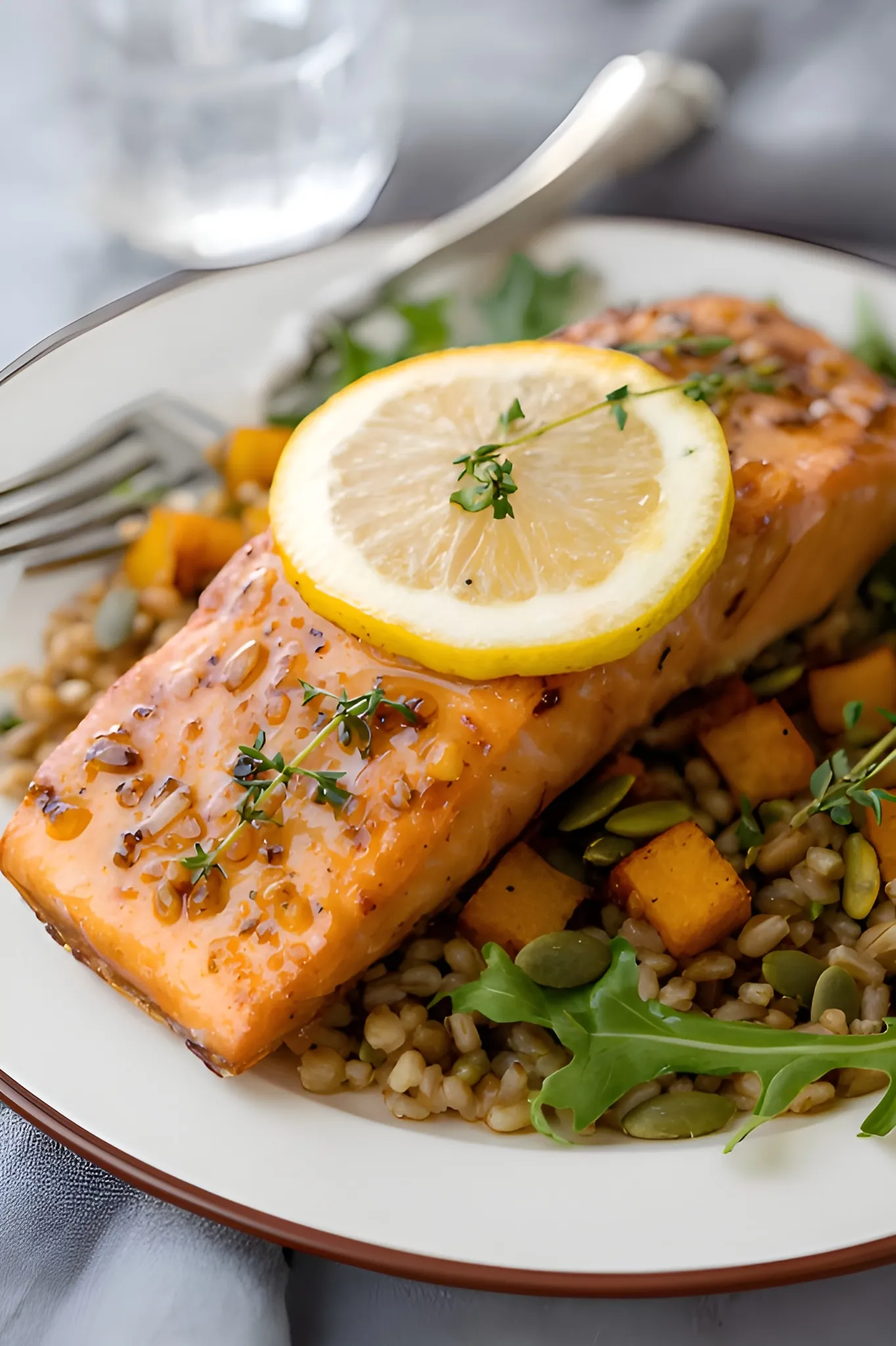 Maple dijon salmon plate