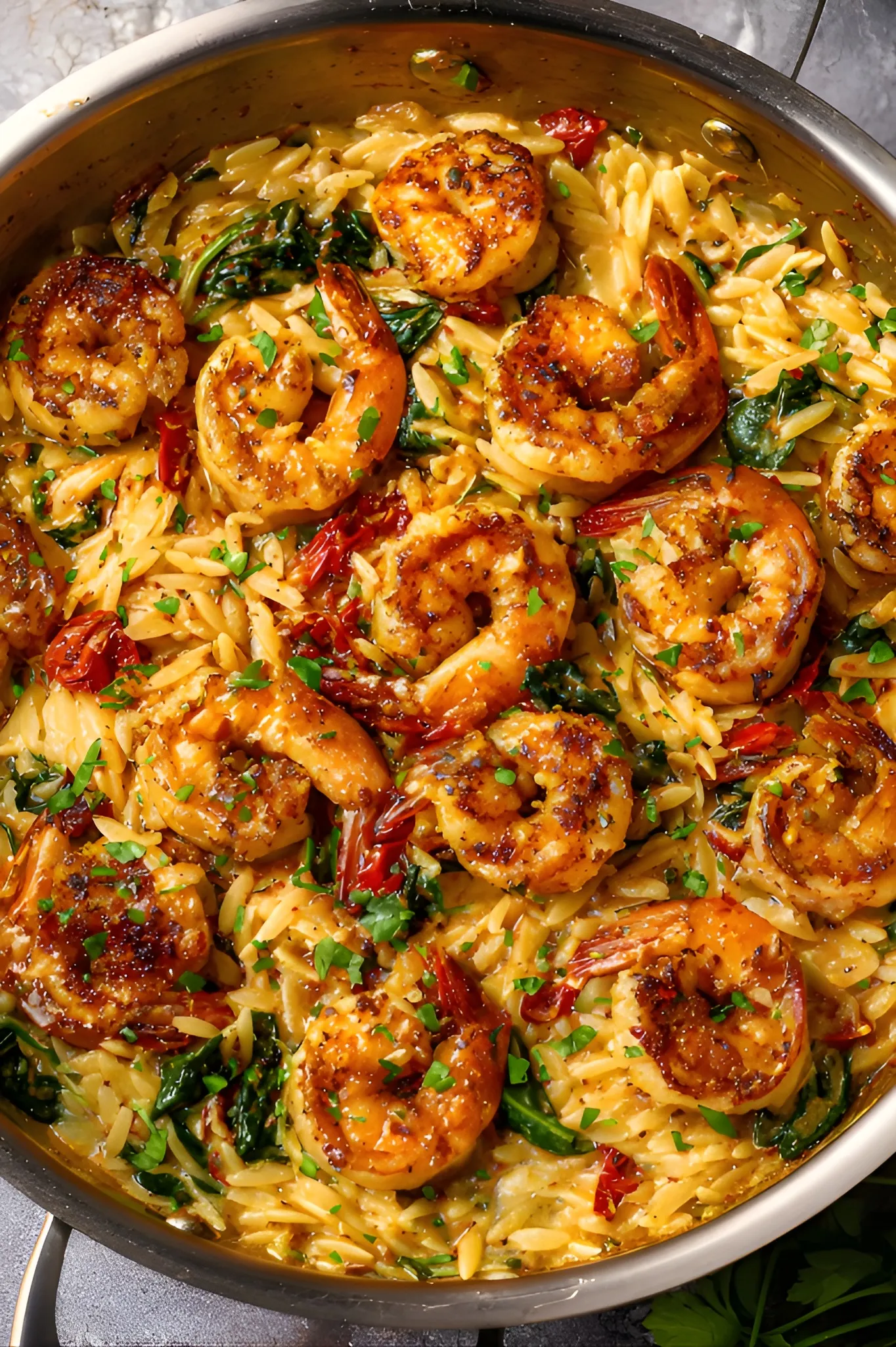creamy shrimp orzo