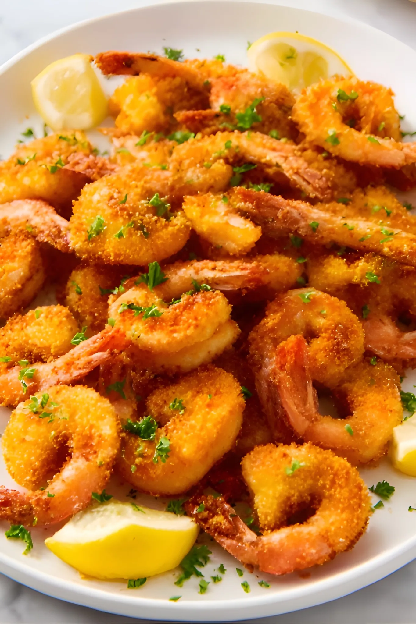 fried shrimp plate parsley
