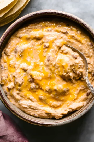 cheesy refried beans bow