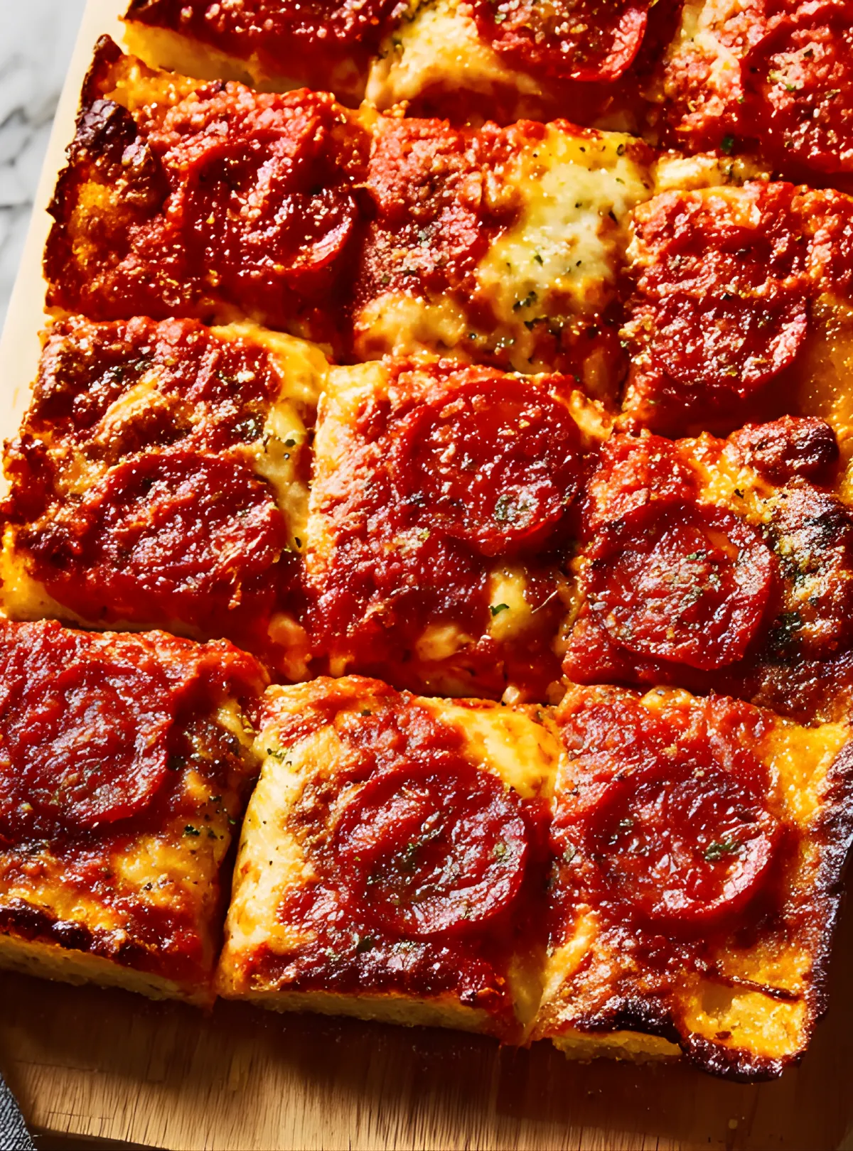detroit pizza thick slices
