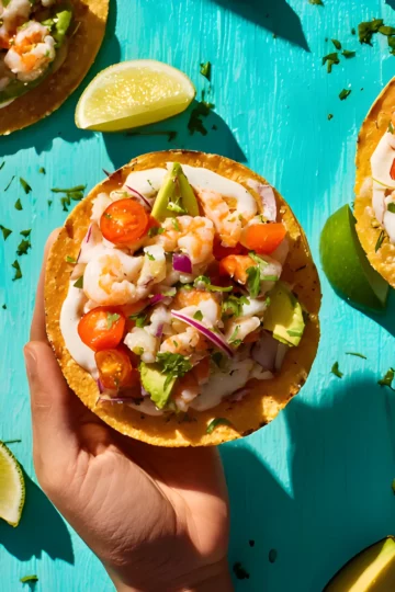 fish shrimp tostadas