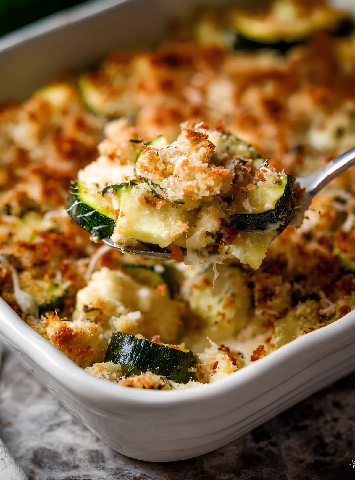 Baked zucchini gratin