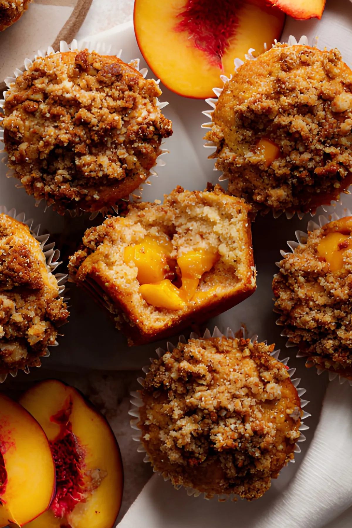 Peach muffin closeup