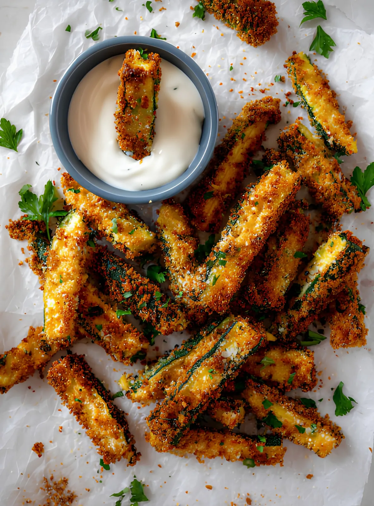 Zucchini fries aioli dip